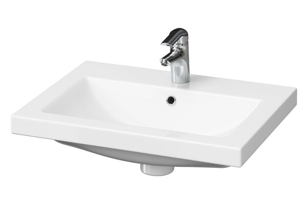 Umyvadlo Cersanit Como 60 nábytkové, s otvorem, s přepadem, bílá, K32-003-BOX Umyvadlo Cersanit Como 60 nábytkové, s otvorem, s přepadem, bílá, K32-003-BOX