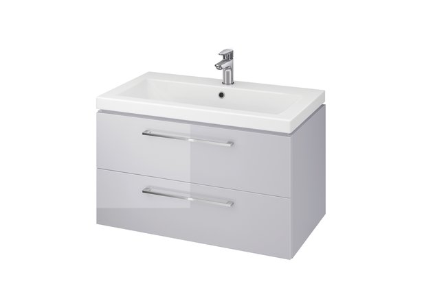 Skříňka Cersanit Lara 80 s umyvadlem Como šedá set 967 DSM, S801-214-DSM