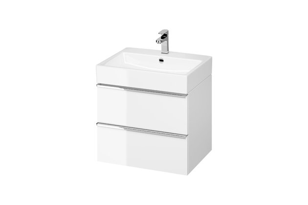 Virgo skříňka 60 bílá, úchyt chrom, umyvadlo Virgo 60