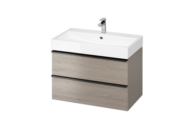 Skříňka Cersanit Virgo 80 pod umyvadlo šedá černá úchytka, S522-029