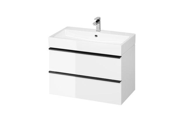 Skříňka Cersanit Virgo 80 pod umyvadlo bílá černá úchytka, S522-025