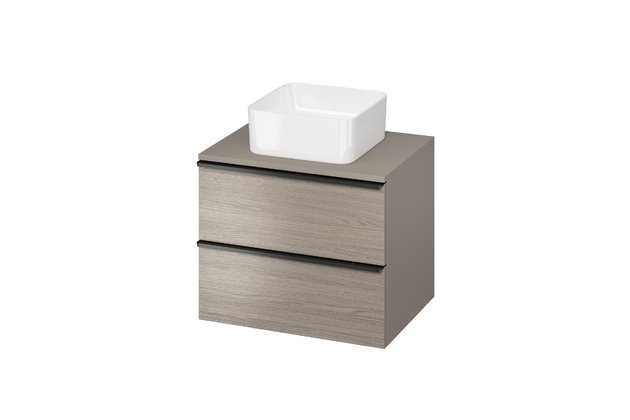 Skříňka Cersanit Virgo 60 s deskou šedá černá úchytka, S522-023 Skříňka Cersanit Virgo 60 s deskou šedá černá úchytka, S522-023