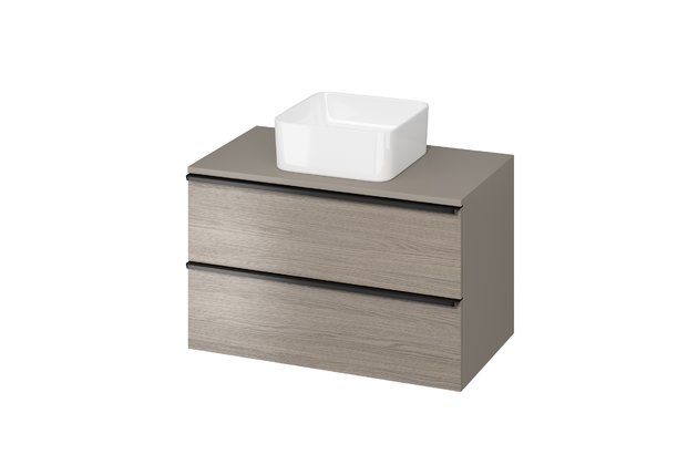 Skříňka Cersanit Virgo 80 s deskou šedá černá úchytka, S522-031 Skříňka Cersanit Virgo 80 s deskou šedá černá úchytka, S522-031