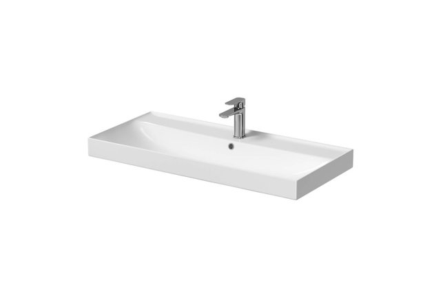 Umyvadlo Cersanit Larga 100 nábytkové, s otvorem, s přepadem, bílá, K120-011 Umyvadlo Cersanit Larga 100 nábytkové, s otvorem, s přepadem, bílá, K120-011