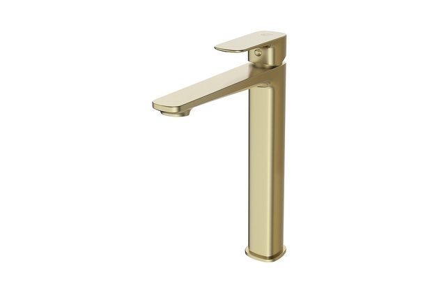 Baterie Cersanit Larga umyvadlová stojánková vysoká, s příslušenstvím, bez výpusti, zlatá mat, S951-393