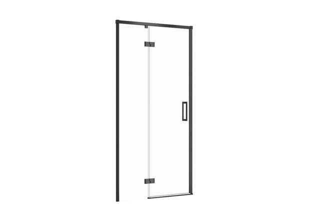 Sprchové dveře Cersanit Larga 100×195 černé s panty levé, S932-129