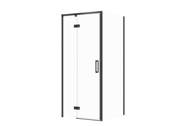Sprchový kout Cersanit Larga 80x90x195 obdélníkový černý s panty levý, set C99, S601-301