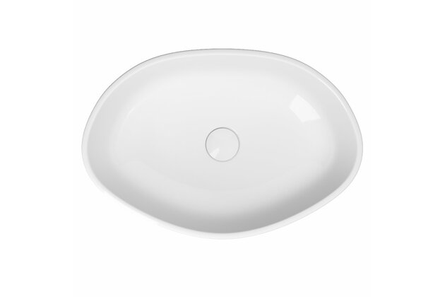 Umyvadlo Cersanit City 50 na desku bílé oválné s keramickou zátkou, K35-046 Umyvadlo Cersanit City 50 na desku bílé oválné s keramickou zátkou, K35-046