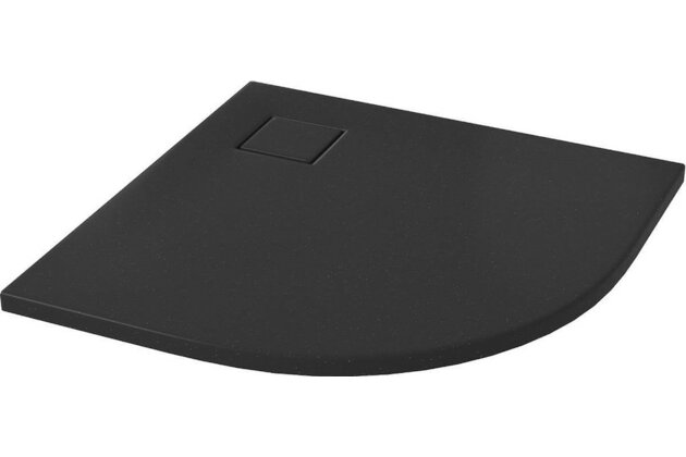 Sprchová vanička Cersanit Tako Slim 90x90x4 černá matná čtvrtkruhová R55 sifon set B457, S932‑164 Sprchová vanička Cersanit Tako Slim 90x90x4 černá matná čtvrtkruhová R55 sifon set B457, S932‑164