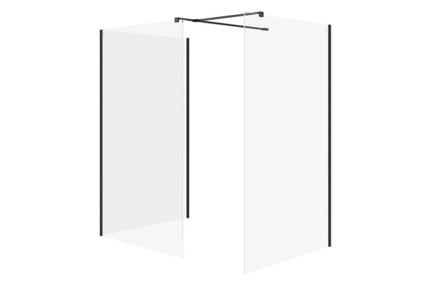 Sprchový kout Cersanit Mille 90x90x90x200 walk-in černý set B811, S601-198 Sprchový kout Cersanit Mille 90x90x90x200 walk-in černý set B811, S601-198