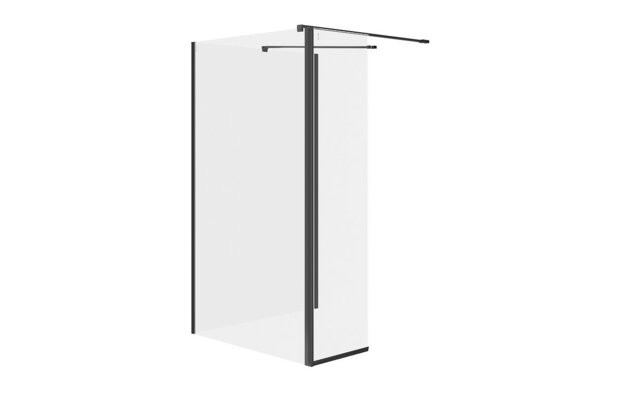 Sprchový kout Cersanit Mille 90x100x30x200 walk-in pohyblivá stěna černý set B801, S601-188 Sprchový kout Cersanit Mille 90x100x30x200 walk-in pohyblivá stěna černý set B801, S601-188