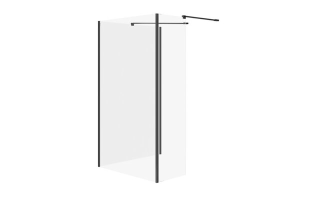 Sprchový kout Cersanit Mille 90x100x30x200 walk-in pevná stěna černý set B799, S601-186 Sprchový kout Cersanit Mille 90x100x30x200 walk-in pevná stěna černý set B799, S601-186