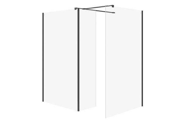 Sprchový kout Cersanit Mille 100x90x30x200 walk-in pevná stěna černý set B803, S601-190 Sprchový kout Cersanit Mille 100x90x30x200 walk-in pevná stěna černý set B803, S601-190