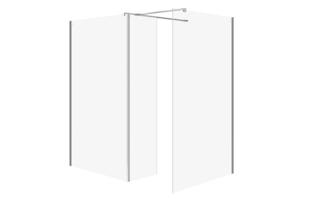 Sprchový kout Cersanit Mille 100x90x30x200 walk-in pohyblivá stěna chrom set B804, S601-191