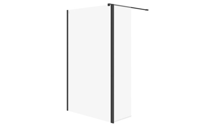 Sprchový kout Cersanit Mille 123x50x200 walk-in pohyblivá stěna černý set B795, S601-182