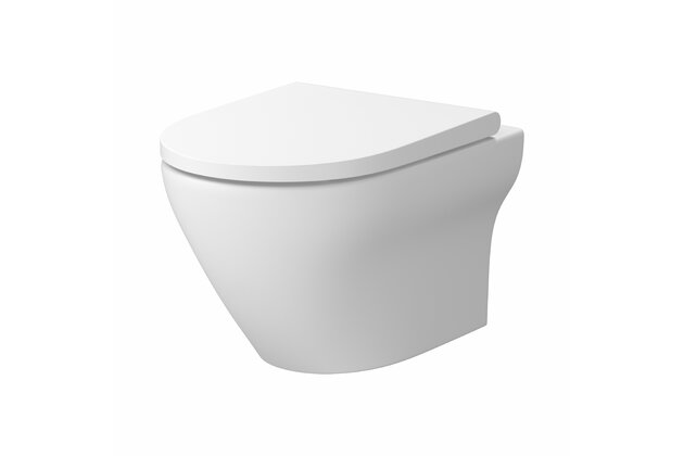 WC mísa Cersanit Larga závěsná bílá matná oválná Clean On sedátko slim duroplast soft close easy off set B572, S701-608 WC mísa Cersanit Larga závěsná bílá matná oválná Clean On sedátko slim duroplast soft close easy off set B572, S701-608