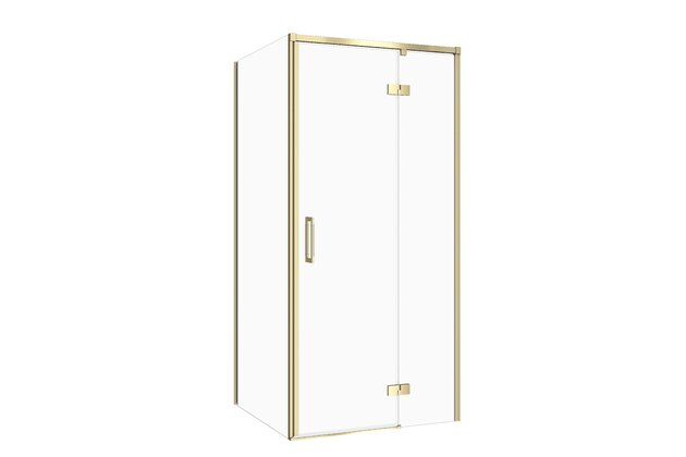 Sprchový kout Cersanit Larga 80x80x195 čtvercový zlatý matný s panty pravý, set C264, S601-487