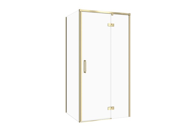 Sprchový kout Cersanit Larga 100x90x195 obdélníkový zlatý matný s panty pravý, set C280, S601-470