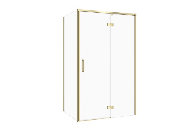 Sprchový kout Cersanit Larga 120x90x195 obdélníkový zlatý matný s panty pravý, set C284, S601-473