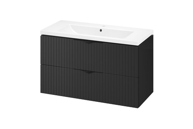 Skříňka Cersanit Tirso 100 s umyvadlem černá matná set C463, S801-588