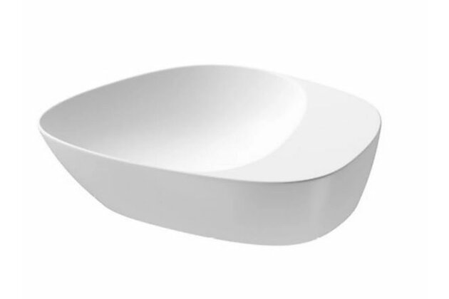 Umyvadlo Cersanit Kontra 48 na desku bílé matné nepravidelné s odkládacím prostorem, K682-012 Umyvadlo Cersanit Kontra 48 na desku bílé matné nepravidelné s odkládacím prostorem, K682-012