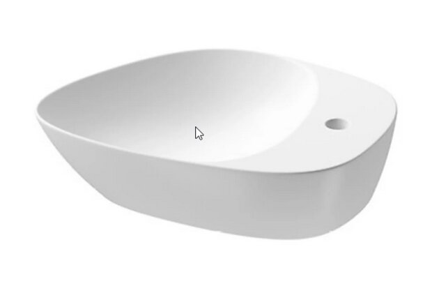 Umyvadlo Cersanit Kontra 48 na desku bílé matné nepravidelné s odkládacím prostorem s otvorem pro baterii, K682-013 Umyvadlo Cersanit Kontra 48 na desku bílé matné nepravidelné s odkládacím prostorem s otvorem pro baterii, K682-013