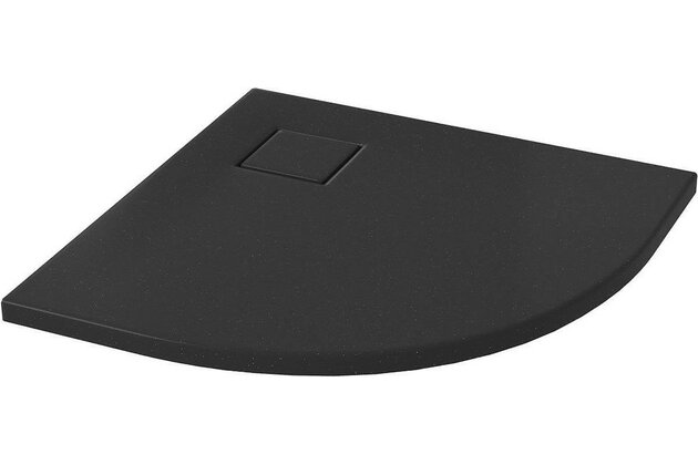 Sprchová vanička Cersanit Tako Slim 80x80x4 černá čtvrtkruhová R55 sifon set B456, S932-163 Sprchová vanička Cersanit Tako Slim 80x80x4 černá čtvrtkruhová R55 sifon set B456, S932-163