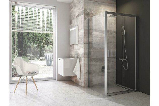 Pevná stěna Ravak Blix BLPS 100 jednodílná, satin/transparent, 9BHA0U00Z1