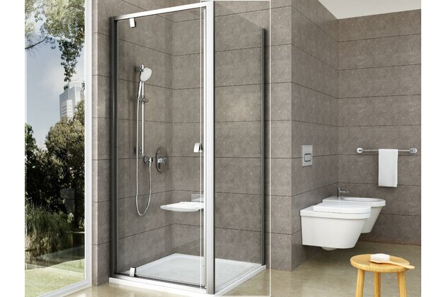 Pevná stěna Ravak Pivot PPS 90, satin/transparent, 90G70U00Z1