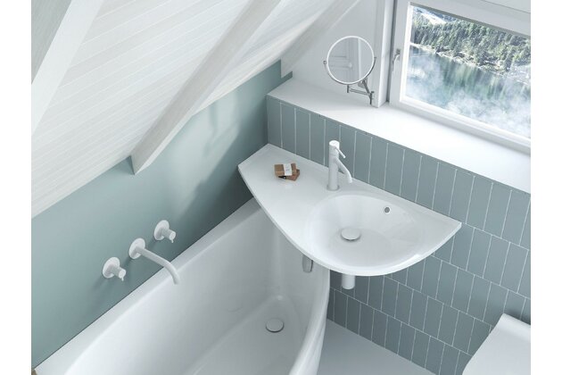 Umyvadlo Ravak Avocado 85 závěsné, s otvorem pro baterii, s přepadem, bílá, levé, XJ1L1100000 Umyvadlo Ravak Avocado 85 závěsné, s otvorem pro baterii, s přepadem, bílá, levé, XJ1L1100000