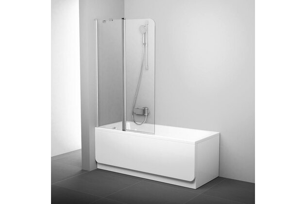 Vanová zástěna Ravak Chrome CVS2 100 dvoudílná pohyblivá, satin/transparent, levá, 7QLA0U00Z1 Vanová zástěna Ravak Chrome CVS2 100 dvoudílná pohyblivá, satin/transparent, levá, 7QLA0U00Z1