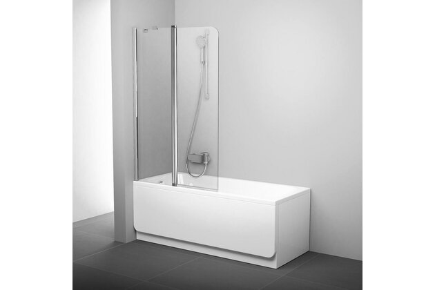 Vanová zástěna Ravak Chrome CVS2 100 dvoudílná pohyblivá, lesk/transparent, levá, 7QLA0C00Z1