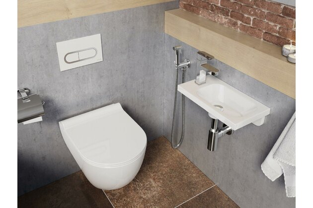 Umývátko Ravak Chrome 40 nábytkové, s otvorem pro baterii, bez přepadu, bílá, levé, XJGL1100000 Umývátko Ravak Chrome 40 nábytkové, s otvorem pro baterii, bez přepadu, bílá, levé, XJGL1100000