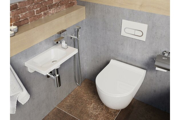 Umývátko Ravak Chrome 40 nábytkové, s otvorem pro baterii, bez přepadu, bílá, pravé, XJGP1100000 Umývátko Ravak Chrome 40 nábytkové, s otvorem pro baterii, bez přepadu, bílá, pravé, XJGP1100000