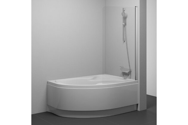 Vanová zástěna Ravak Rosa CVSK1 160/170 jednodílná pevná, satin/transparent, pravá, 7QRS0U00Y1 Vanová zástěna Ravak Rosa CVSK1 160/170 jednodílná pevná, satin/transparent, pravá, 7QRS0U00Y1