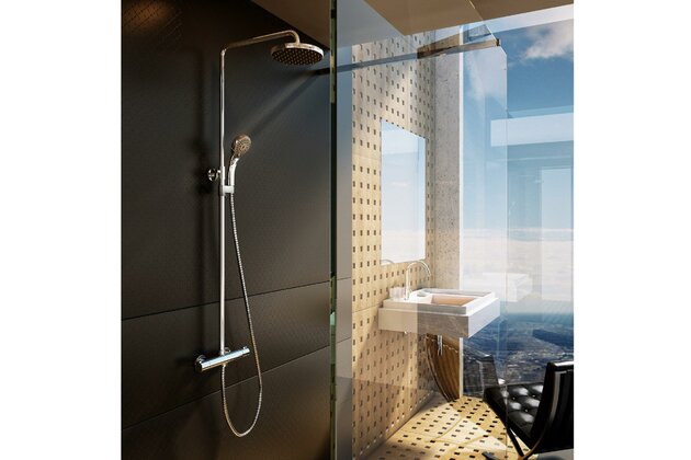 Sprchová souprava Ravak Termo posuvná s termostatickou baterií, se sprchovým setem, chrom, X070058