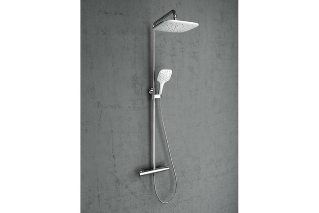 Sprchová souprava Ravak Termo posuvná s termostatickou baterií, se sprchovým setem, chrom/bílá, X070099