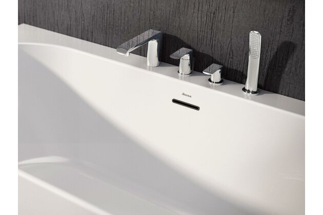 Baterie Ravak Flat vanová, stojánková 4-otvorová, se sprchovým setem, chrom, X070120 Baterie Ravak Flat vanová, stojánková 4-otvorová, se sprchovým setem, chrom, X070120