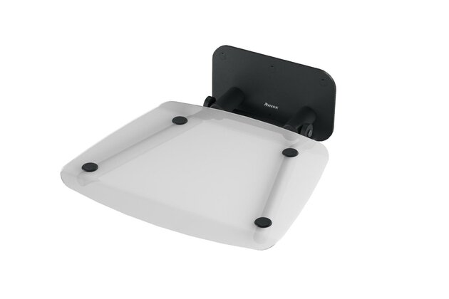 Sprchové sedátko Ravak Ovo B II hranaté sklopné, clear/černá, B8F0000059