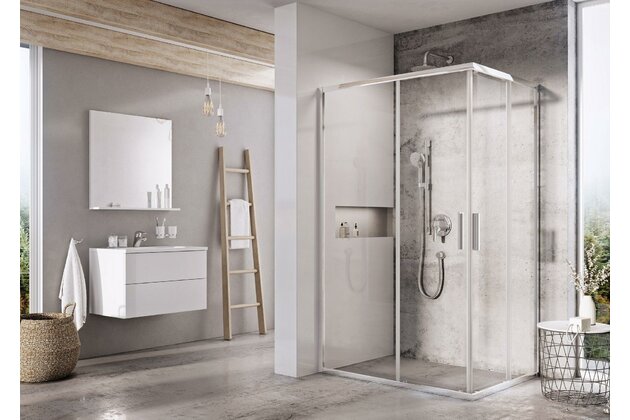 Sprchový kout Ravak Blix Slim BLSRV2K 100 1/2 rohový, lesk/transparent, X1XMA0C00Z1