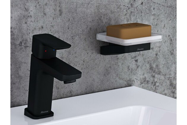 Baterie Ravak 10° Free umyvadlová, stojánková 172 mm, bez výpusti, černá, X070150 Baterie Ravak 10° Free umyvadlová, stojánková 172 mm, bez výpusti, černá, X070150