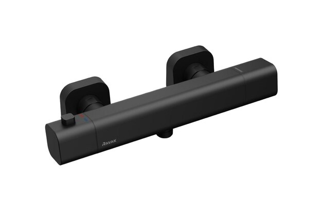 Baterie Ravak 10° Free sprchová, termostatická nástěnná, bez sprchového setu, černá, X070154 Baterie Ravak 10° Free sprchová, termostatická nástěnná, bez sprchového setu, černá, X070154