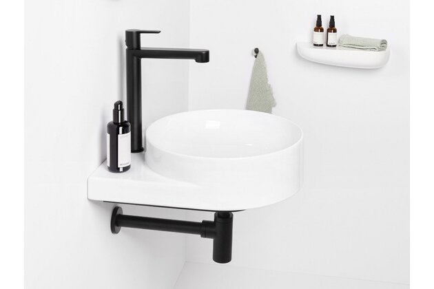 Umyvadlo Ravak Yard 40 tenkostěnné na konzoli, s otvorem pro baterii, bez přepadu, bílá, XJX01240002