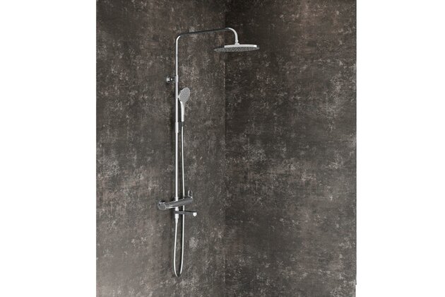 Sprchová souprava Ravak vanová posuvná netermostatická s výtokem a sprchovým setem, chrom, X07P642 Sprchová souprava Ravak vanová posuvná netermostatická s výtokem a sprchovým setem, chrom, X07P642