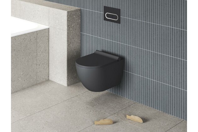 WC Ravak Uni Chrome RimOff závěsné, černá, X01794 WC Ravak Uni Chrome RimOff závěsné, černá, X01794