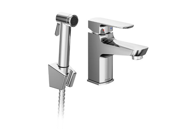 Baterie Ravak umyvadlová, stojánková s bidetovou sprškou, bez výpusti, chrom Chrome, X070165 Baterie Ravak umyvadlová, stojánková s bidetovou sprškou, bez výpusti, chrom Chrome, X070165
