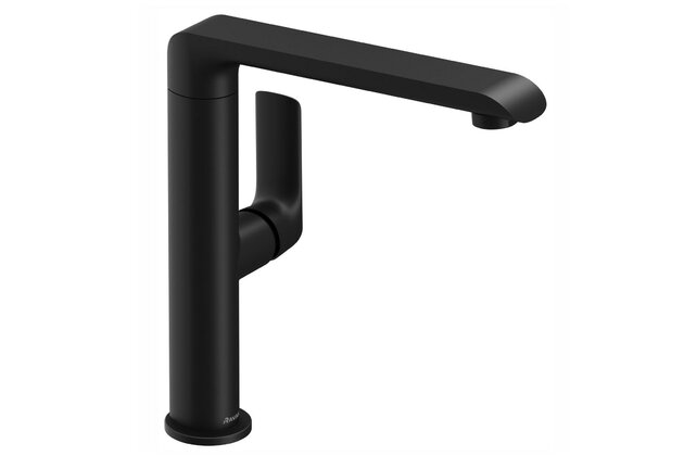 Baterie Ravak Flat umyvadlová, stojánková 262 mm s otočným ramínkem, bez výpusti, černá, X070174 Baterie Ravak Flat umyvadlová, stojánková 262 mm s otočným ramínkem, bez výpusti, černá, X070174