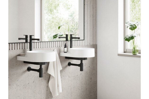 Baterie Ravak Puri umyvadlová, stojánková 322 mm, bez výpusti, černá, X070182