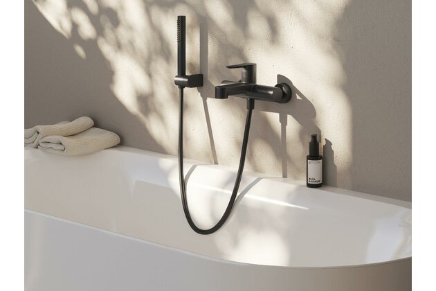 Baterie Ravak Puri vanová nástěnná, bez sprchového setu, černá, X070185 Baterie Ravak Puri vanová nástěnná, bez sprchového setu, černá, X070185