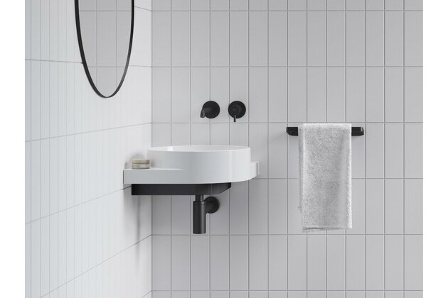 Umyvadlo Ravak Yard 45C tenkostěnné na konzoli, bez otvoru pro baterii, bez přepadu, bílá, XJX01045000